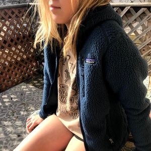 Blue Fuzzy Patagonia Zip Jacket